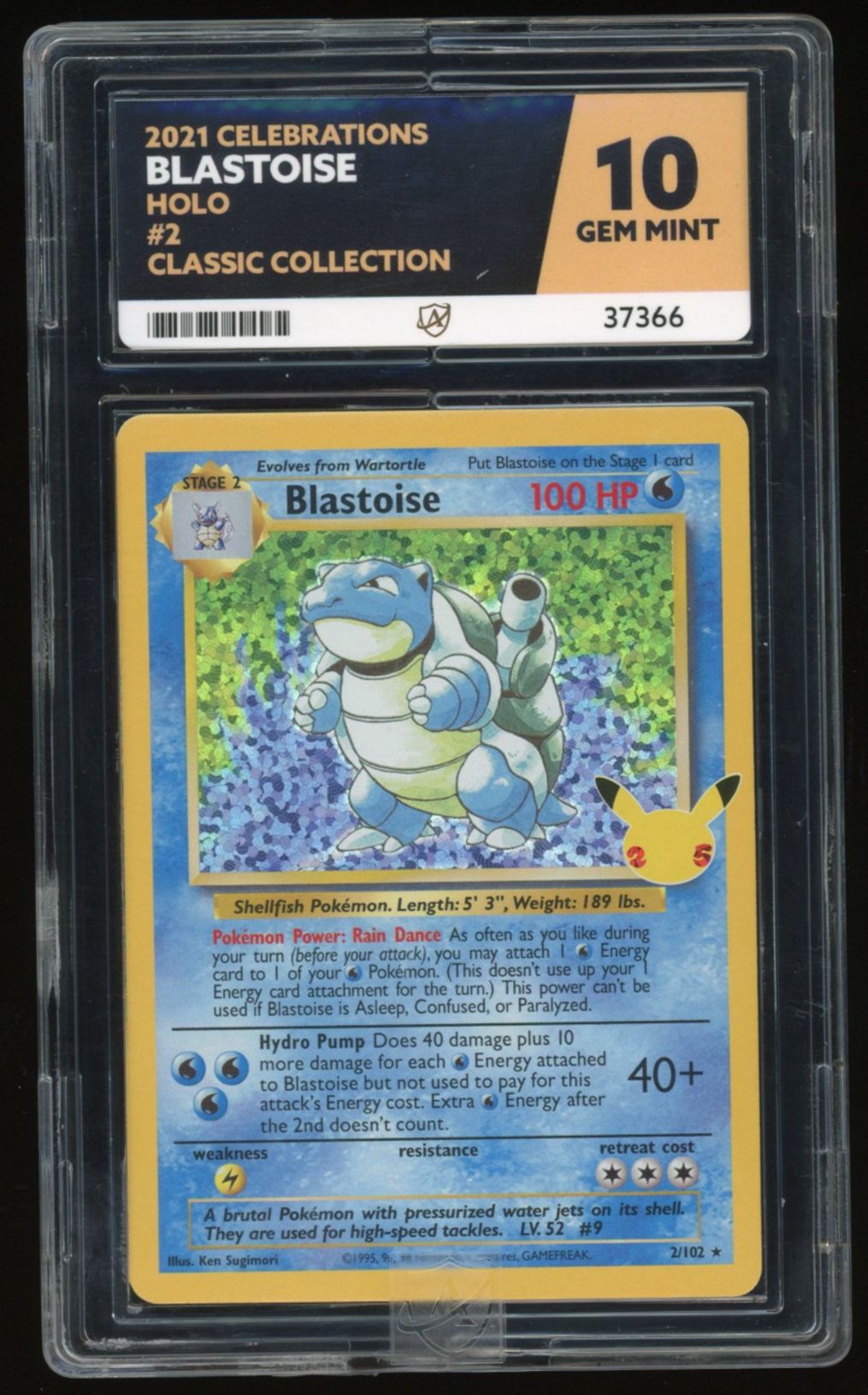 Blastoise - Holo - 2/102 - Celebrations Classic Collection - ACE 10