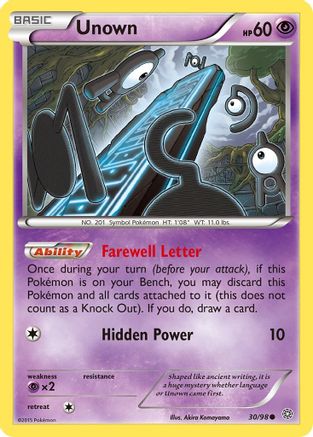 Unown 30/98 - Ancient Origins Reverse Holofoil