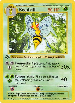 Beedrill 17 - Base Set Shadowless Unlimited