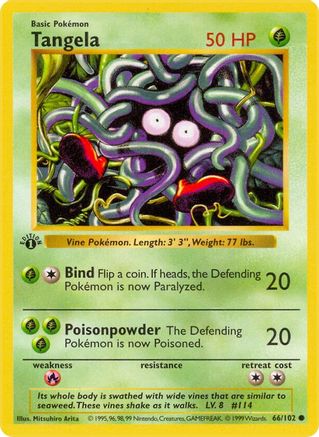 Tangela 66 - Base Set Shadowless Unlimited