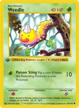 Weedle 69 - Base Set Shadowless 1st Edition