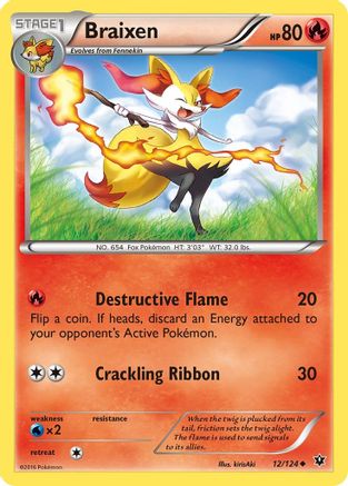 Braixen 12/124 - Fates Collide Reverse Holofoil