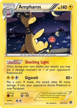 Ampharos 40/114 - Steam Siege Reverse Holofoil