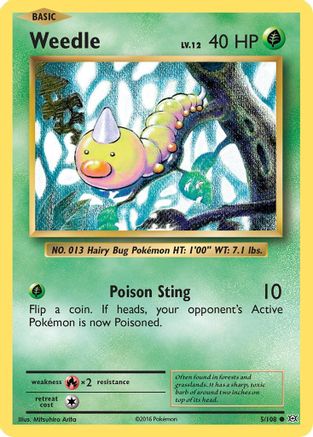 Weedle 5/108 - Evolutions Reverse Holofoil