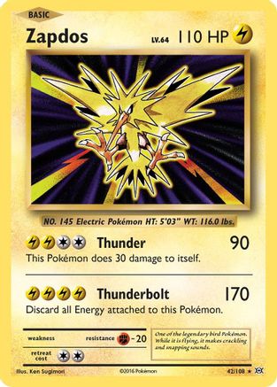 Zapdos 42/108 - Evolutions Reverse Holofoil