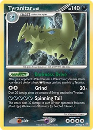 Tyranitar - 30/100 (DP Stormfront) 30 - Deck Exclusives Holofoil