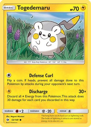 Togedemaru 53/149 - Sun & Moon Reverse Holofoil