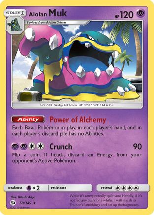 Alolan Muk 58/149 - Sun & Moon Reverse Holofoil