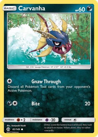 Carvanha 81/149 - Sun & Moon Reverse Holofoil