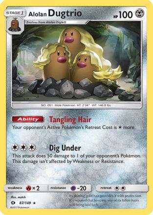 Alolan Dugtrio 87/149 - Sun & Moon Reverse Holofoil