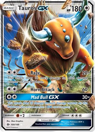 Tauros-GX 100/149 - Sun & Moon Holofoil