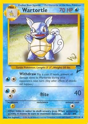 Wartortle [W Stamped] 63 - WoTC Promo