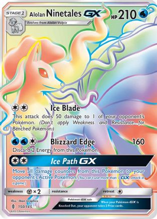 Alolan Ninetales-GX 150/145 - Guardians Rising Holofoil