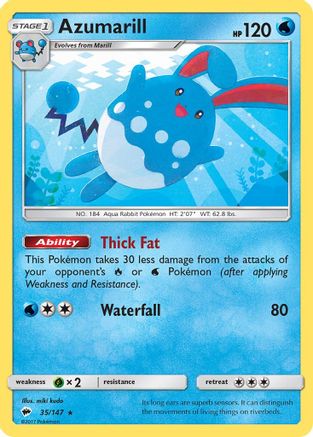 Azumarill 35/147 - Burning Shadows Reverse Holofoil