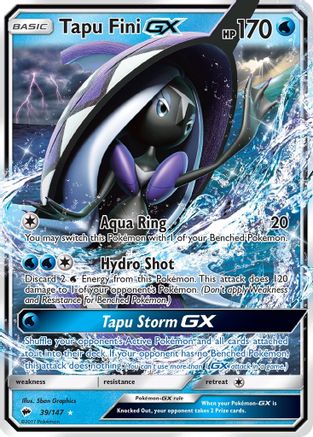 Tapu Fini-GX 39/147 - Burning Shadows Holofoil