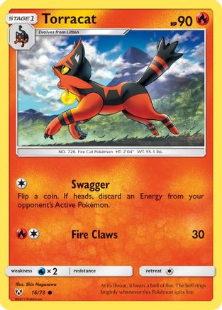 Torracat 16/73 - Shining Legends Reverse Holofoil