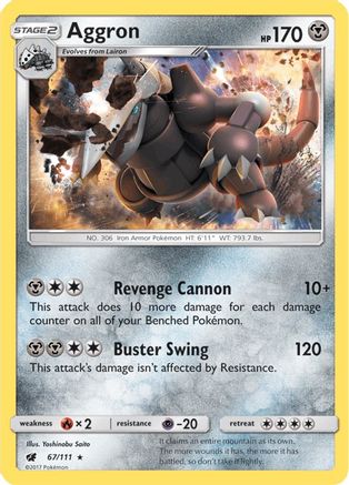 Aggron 67/111 - Crimson Invasion Reverse Holofoil