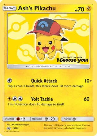 Ash's Pikachu SM111/248 - SM Black Star Promos