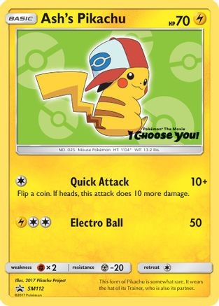 Ash's Pikachu SM112/248 - SM Black Star Promos