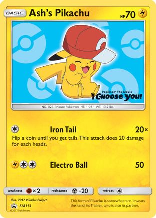 Ash's Pikachu SM113/248 - SM Black Star Promos