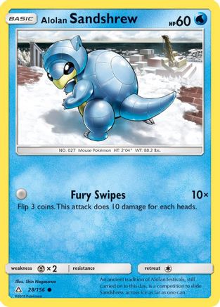 Alolan Sandshrew 28/156 - Ultra Prism Reverse Holofoil