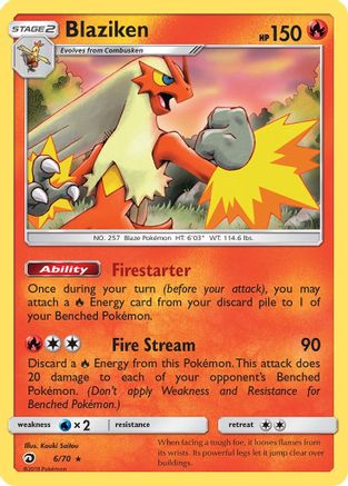 Blaziken 6/70 - Dragon Majesty Holofoil