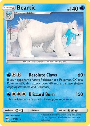 Beartic 62/214 - Lost Thunder Reverse Holofoil