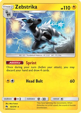 Zebstrika 82/214 - Lost Thunder Reverse Holofoil