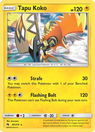 Tapu Koko 85/214 - Lost Thunder Holofoil