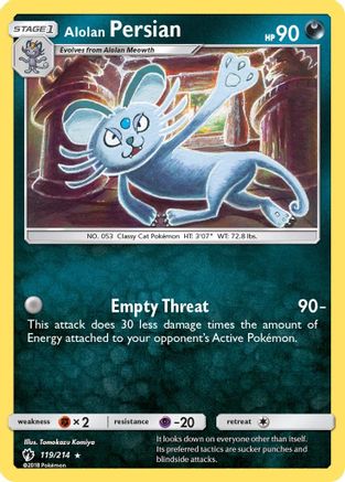 Alolan Persian 119/214 - Lost Thunder