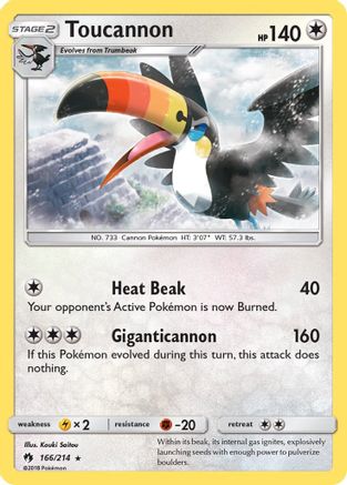 Toucannon 166/214 - Lost Thunder Reverse Holofoil