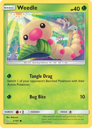 Weedle 2/181 - Team Up Reverse Holofoil