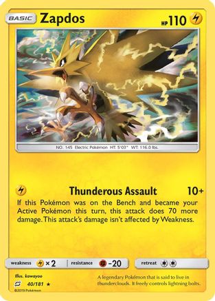 Zapdos 40/181 - Team Up Holofoil