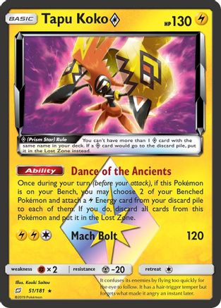 Tapu Koko ◇ 51/181 - Team Up Holofoil