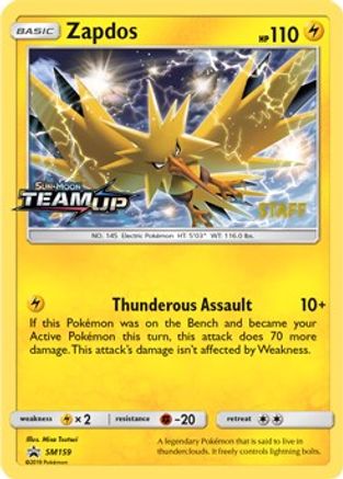 Zapdos - SM159 (Prerelease) [Staff] SM159 - SM Promos Holofoil