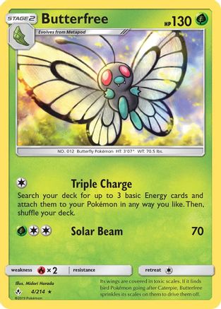 Butterfree 4/214 - Unbroken Bonds Reverse Holofoil