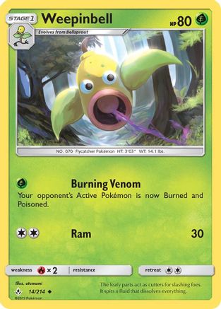 Weepinbell 14/214 - Unbroken Bonds Reverse Holofoil