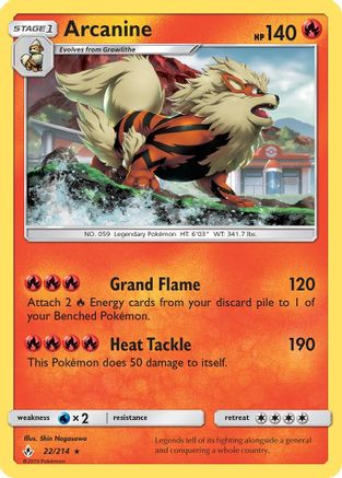 Arcanine 22/214 - Unbroken Bonds Reverse Holofoil