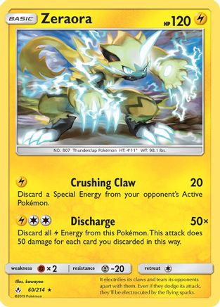 Zeraora 60/214 - Unbroken Bonds Reverse Holofoil