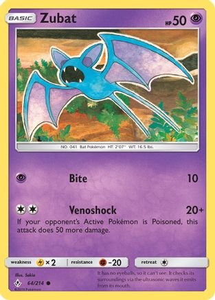 Zubat 64/214 - Unbroken Bonds Reverse Holofoil