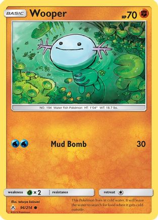 Wooper 96/214 - Unbroken Bonds Reverse Holofoil