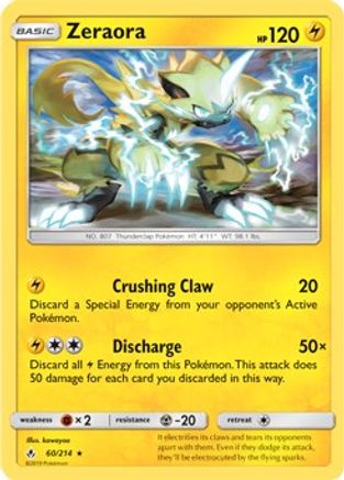 Zeraora - 60/214 (SM Unbroken Bonds) (Cracked Ice Holo) 60 - Deck Exclusives Holofoil