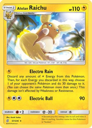 Alolan Raichu 57/236 - Unified Minds Reverse Holofoil