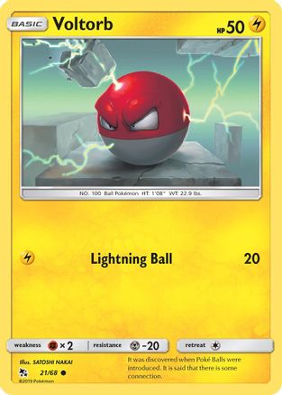 Voltorb 21/68 - Hidden Fates Reverse Holofoil