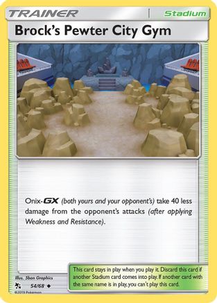 Brock's Pewter City Gym 54/68 - Hidden Fates Reverse Holofoil