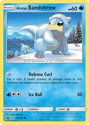 Alolan Sandshrew 19a/145 - Guardians Rising Holofoil