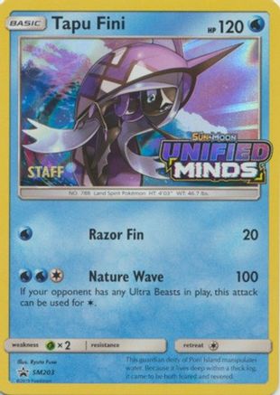 Tapu Fini - SM203 (Prerelease) [Staff] SM203 - SM Promos Holofoil