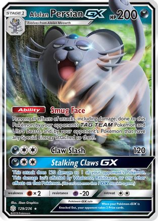 Alolan Persian-GX 129/236 - Cosmic Eclipse Holofoil