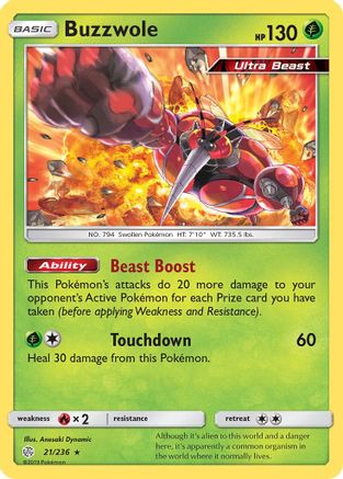 Buzzwole 21/236 - Cosmic Eclipse Reverse Holofoil