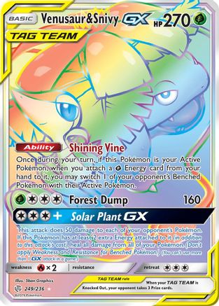 Venusaur & Snivy-GX 249/236 - Cosmic Eclipse Holofoil